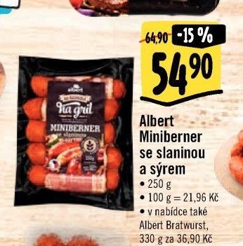 Albert Miniberner se slaninou a sýrem