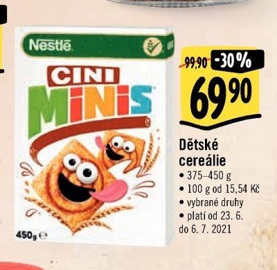 Dětské cereálie Cini Minis