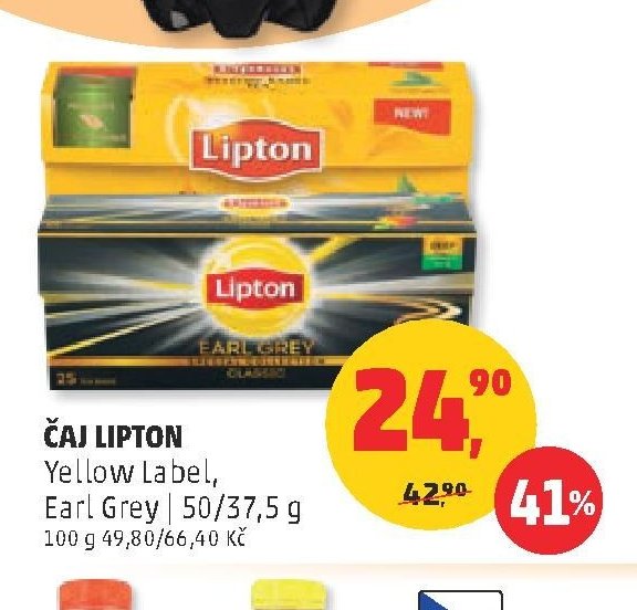 ČAJ LIPTON Yellow Label, Earl Grey