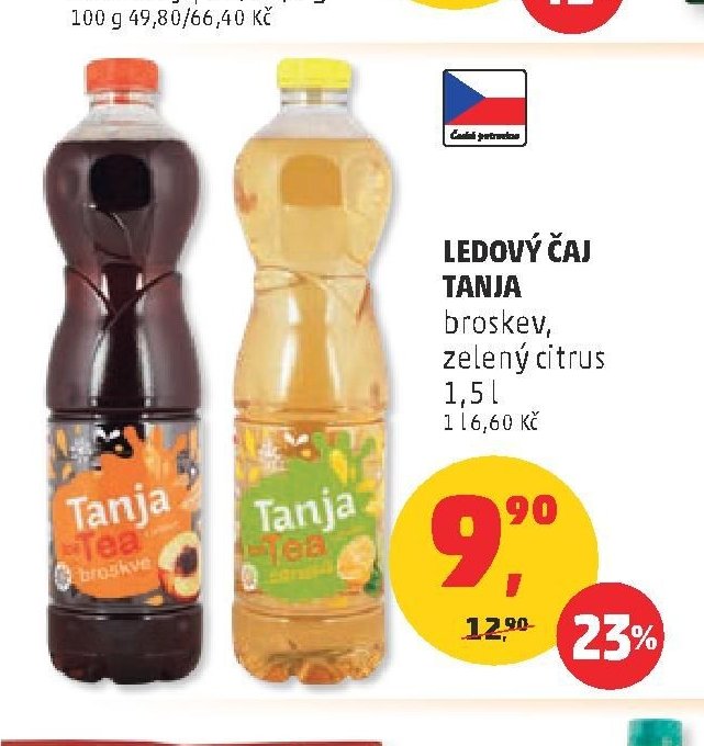 LEDOVÝ ČAJ TANJA broskev, zelený citrus 1,5 l