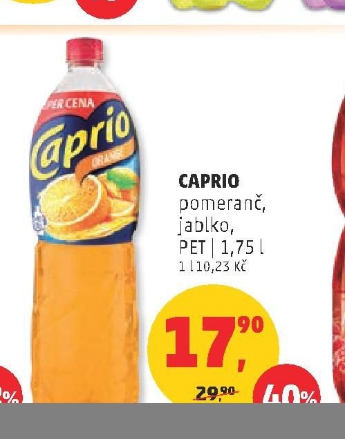 CAPRIO pomeranč, jablko, PET 1,75 l