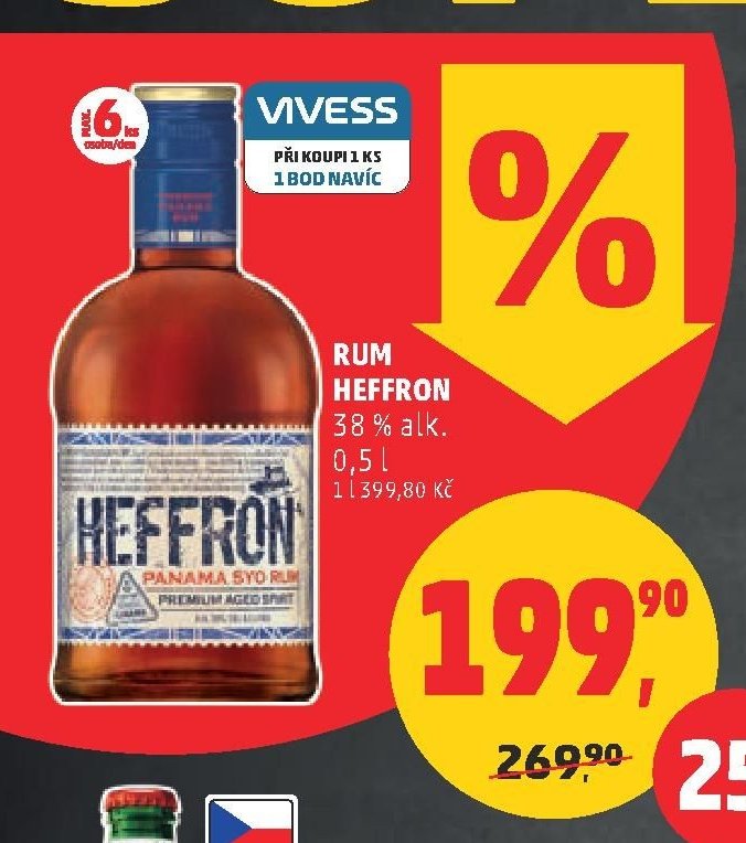 Rum Heffron 38 % alk. 0,5 l