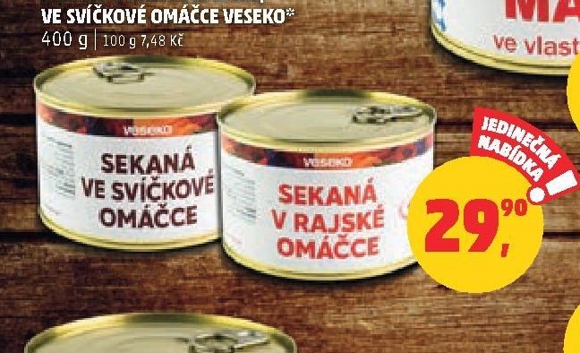 Sekaná v rajské omáčce Veseko 400 g
