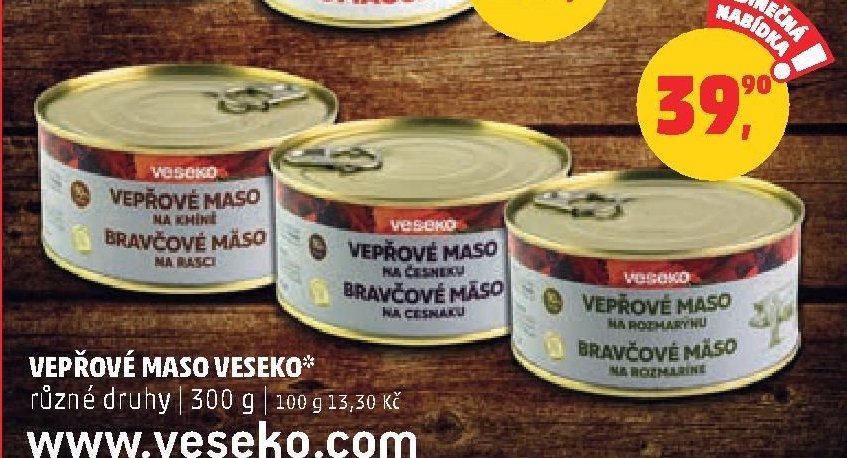 Vepřové maso na křeně, na česneku, na rozmarýně 300 g