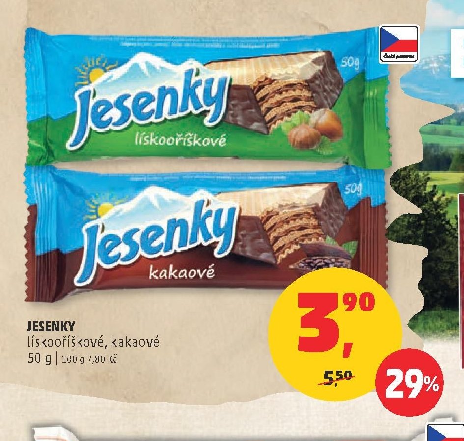 Jesenky lískooříškové, kakaové