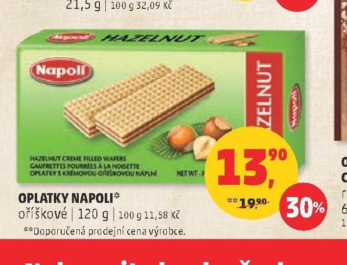 Oplatky Napoli lískooříškové