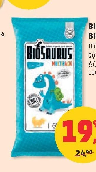 Bio Snack Biosaurus mořská sůl, sýr 60 g