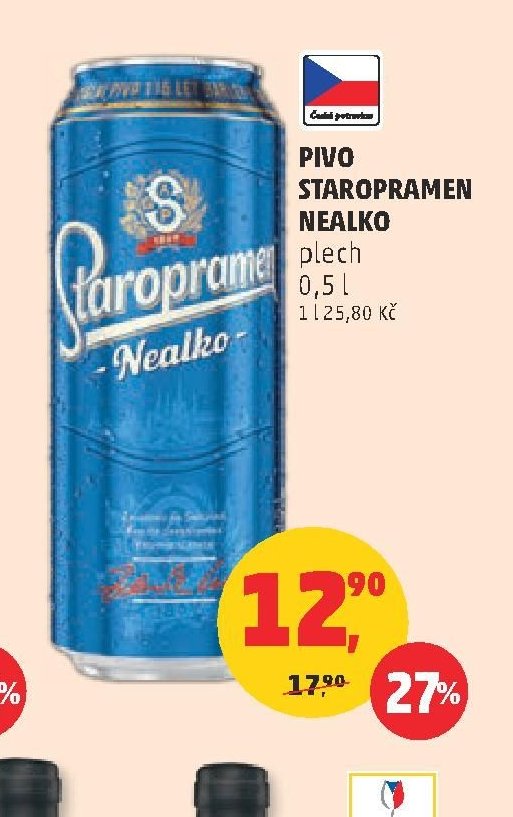 PIVO STAROPRAMEN NEALKO plech 0,5 l