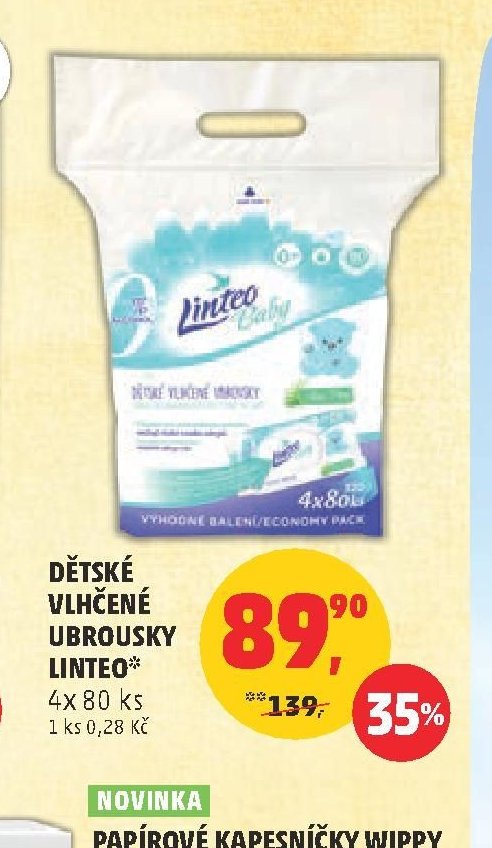 Dětské vlhčené ubrousky Linteo