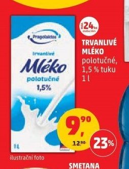 Trvanlivé mléko polotučné