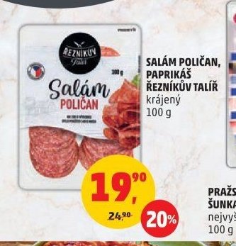 SALÁM POLIČAN, PAPRIKÁŠ ŘEZNÍKŮV TALÍŘ krájený