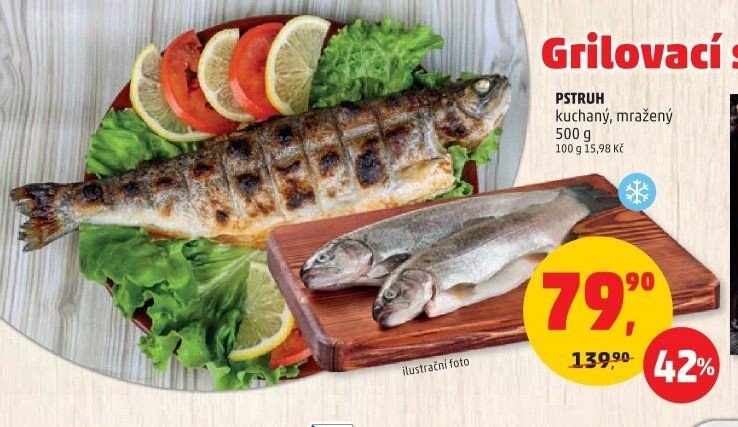 PSTRUH kuchaný, mražený 500 g