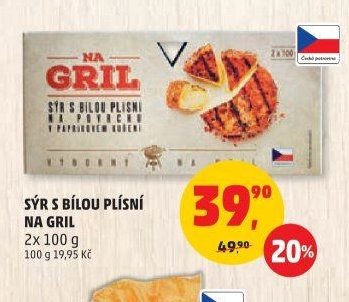 SÝR S BÍLOU PLÍSNÍ NA GRIL 2x 100 g