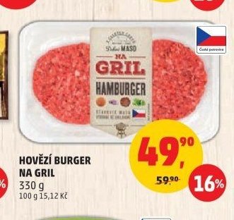 HOVĚZÍ BURGER NA GRIL 330 g