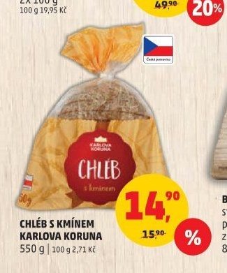 CHLÉB S KMÍNEM KARLOVA KORUNA 550 g