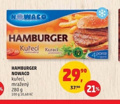HAMBURGER NOWACO kuřecí, mražený 280 g