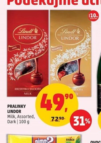 PRALINKY LINDOR Milk, Assorted, Dark 100 g