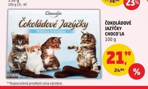ČOKOLÁDOVÉ JAZÝČKY CHOCO'LA 100 g