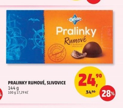 Pralinky Rumové, Slivovice