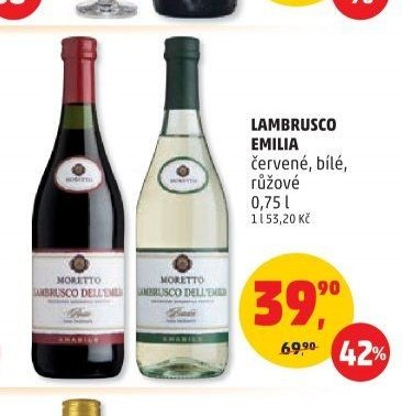 LAMBRUSCO EMILIA červené, bílé, růžové 0,75 l