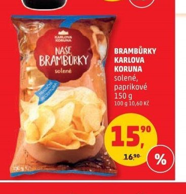 BRAMBŮRKY KARLOVA KORUNA solené, paprikové 150 g