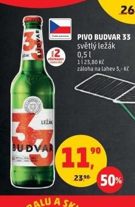 Pivo Budvar 33 0,5 l
