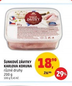 ŠUNKOVÉ ZÁVITKY KARLOVA KORUNA různé druhy