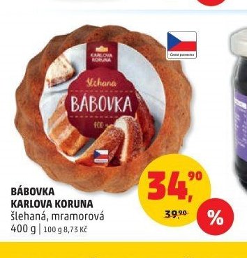 BÁBOVKA KARLOVA KORUNA šlehaná, mramorová