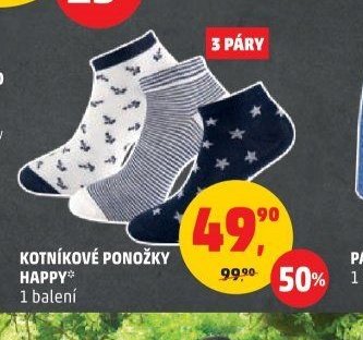 Kotníkové ponožky Happy 1 balení