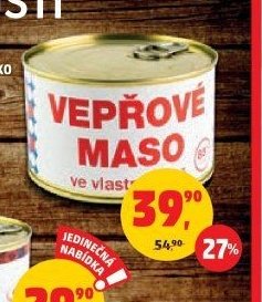 Vepřové maso ve vlastní šťávě Veseko