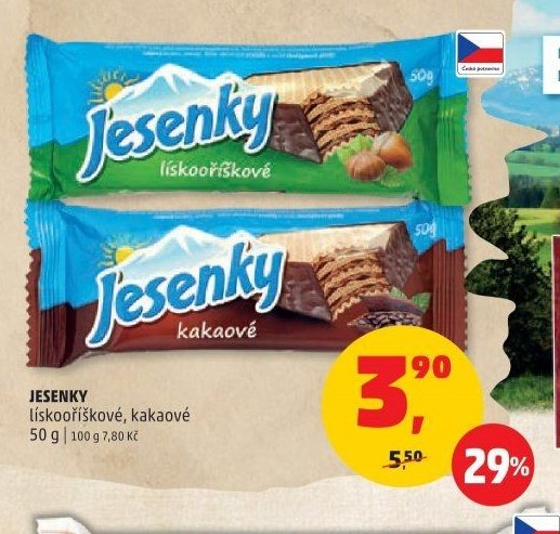 Jesenky lískooříškové, kakaové