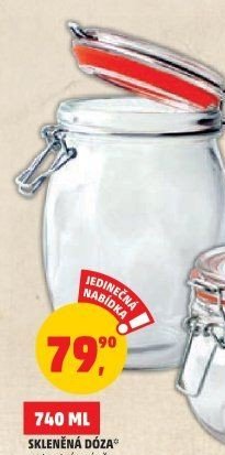 SKLENĚNÁ DÓZA patentní uzávěr 740 ml