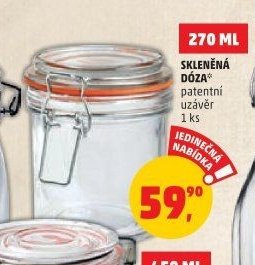 SKLENĚNÁ DÓZA patentní uzávěr 270 ml