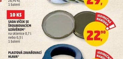 SADA VÍČEK SE ŠROUBOVACÍM UZÁVĚREM