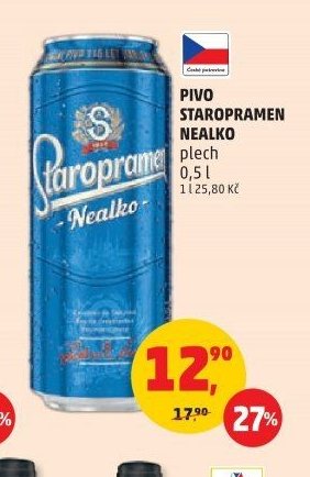 PIVO STAROPRAMEN NEALKO plech 0,5 l