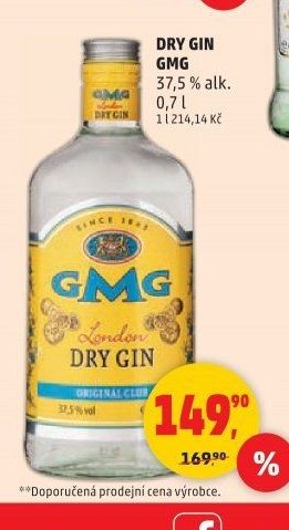 DRY GIN GMG 37,5 % alk. 0,7 l