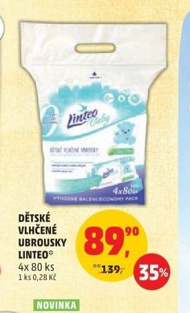 Dětské vlhčené ubrousky Linteo