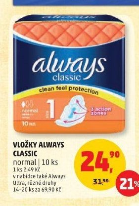 Vložky Always Classic