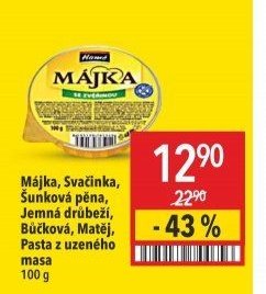 Májka, Svačinka, Šunková pěna, Jemná drůbeží, Bůčková, Matěj, Pasta z uzeného masa
