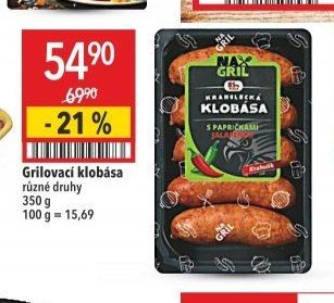 Grilovací klobása různé druhy