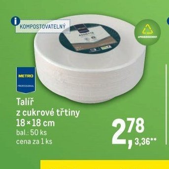 Talíř z cukrové třtiny