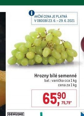Hrozny bílé semenné