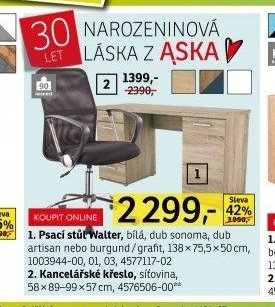 Psací stůl Walter (1) a Kancelářské křeslo (2)