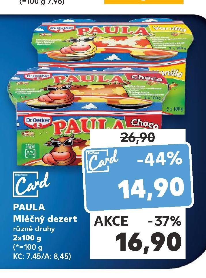 Dr. Oetker Paula Mléčný dezert 2x100 g