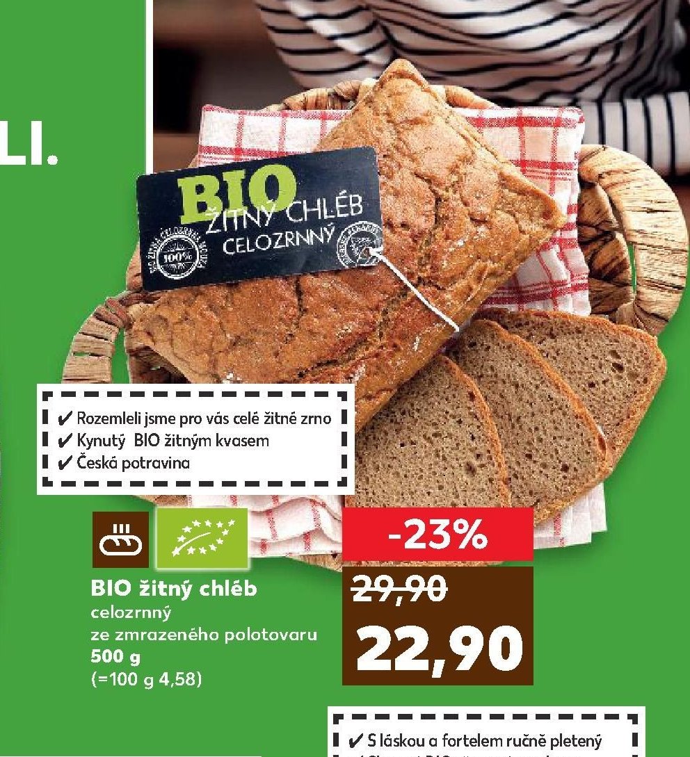 BIO žitný chléb celozrnný