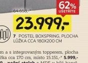 7. POSTEL BOXSPRING, PLOCHA LŮŽKA CCA 180X200 CM