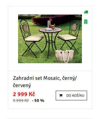 Zahradní set Mosaic, černý/červený - ASKO akcniletaky.com