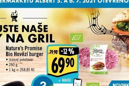 Nature's Promise Bio Hovězí burger