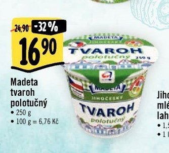 Madeta tvaroh polotučný