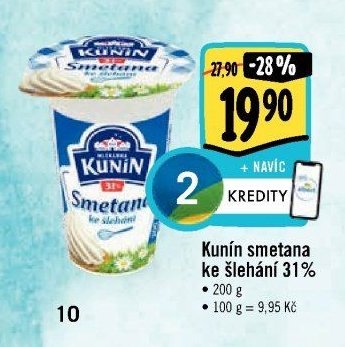 Kunín smetana ke šlehání 31%